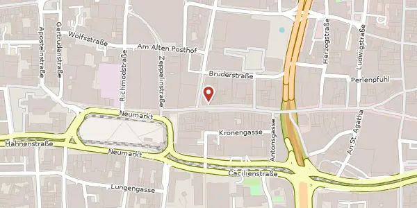 Karte der Umgebung von Schildergasse 112, 50667 Köln