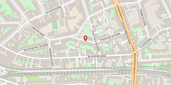 Karte der Umgebung von Platanenstr. 15, 40233 Düsseldorf