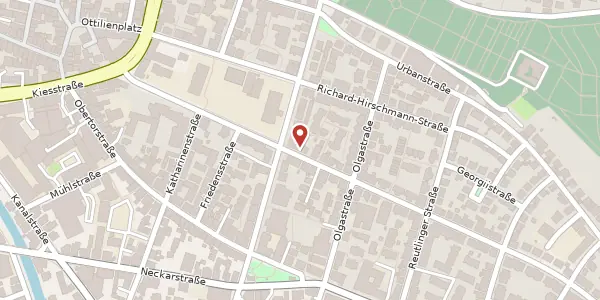 Karte der Umgebung von Hindenburgstraße 17, 73728 Esslingen
