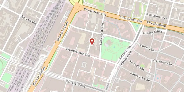 Karte der Umgebung von Poststraße 2, 79098 Freiburg im Breisgau