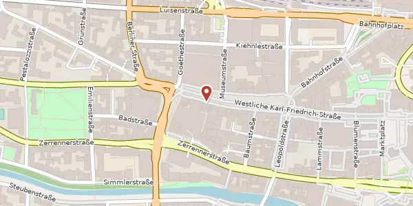 Karte der Umgebung von Westliche Karl-Friedrich-Str. 51, 75172 Pforzheim