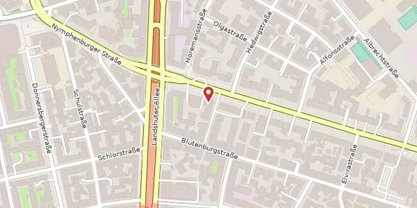 Karte der Umgebung von Nymphenburger Str. 137, 80636 München