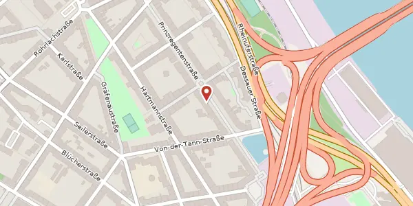 Karte der Umgebung von Prinzregentenstraße 25, 67063 Ludwigshafen am Rhein