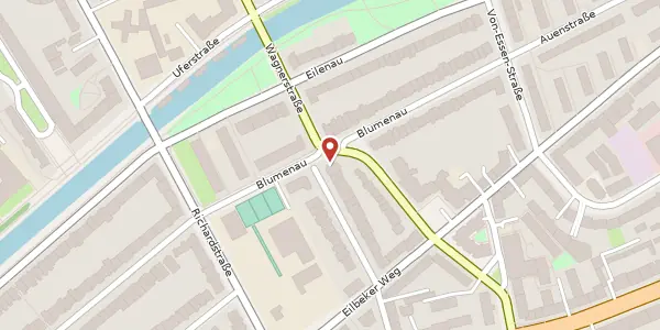 Karte der Umgebung von Blumenau 126, 22089 Hamburg