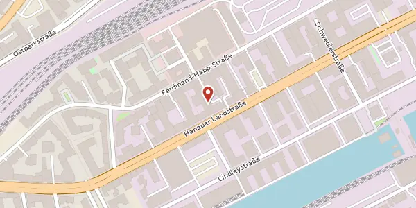 Karte der Umgebung von Hanauer Landstr. 155-157, 60314 Frankfurt