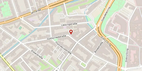 Karte der Umgebung von Gottschedstraße 18, 04109 Leipzig