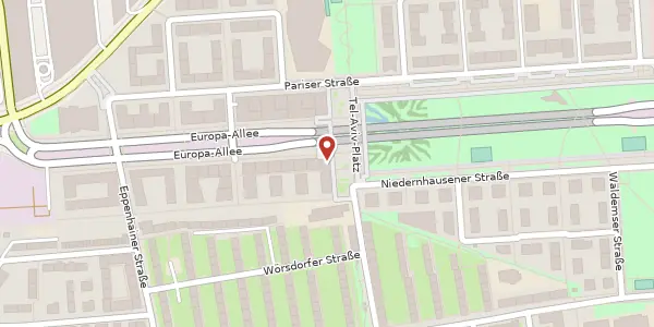 Karte der Umgebung von Europa-Allee 121, 60486 Frankfurt
