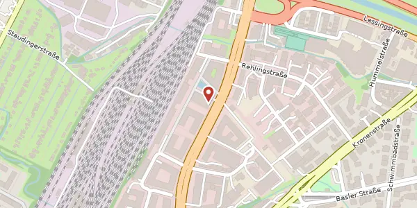 Karte der Umgebung von Heinrich-von-Stephan-Straße 17, 79100 Freiburg im Breisgau
