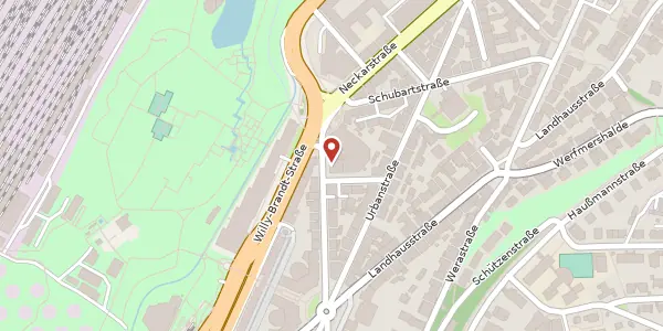 Karte der Umgebung von Kernerstraße 5, 70182 Stuttgart