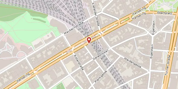 Karte der Umgebung von Hansaring 68-70, 50670 Köln