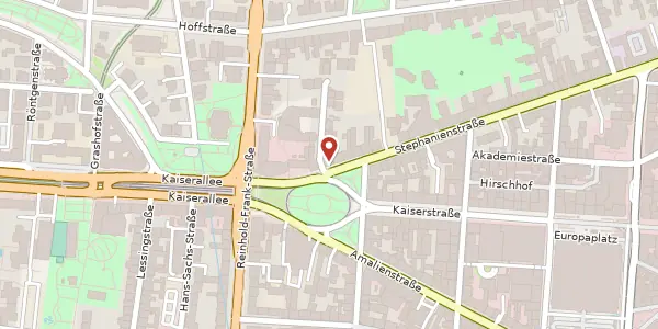 Karte der Umgebung von Stephanienstraße 94, 76133 Karlsruhe