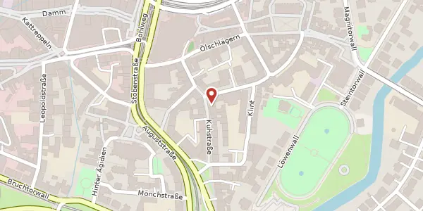 Karte der Umgebung von Kuhstraße 8, 38100 Braunschweig