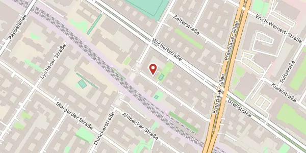 Karte der Umgebung von Kanzowstraße 8, 10439 Berlin