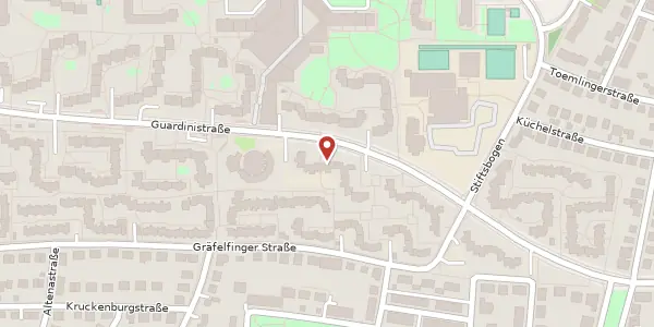 Karte der Umgebung von Guardinistr. 69, 81375 München