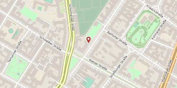 Karte der Umgebung von Kollwitzstraße 19, 10405 Berlin