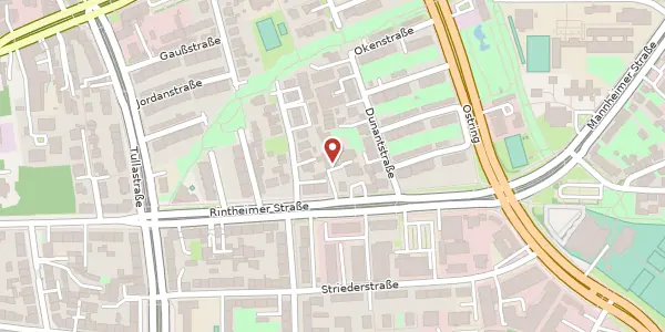 Karte der Umgebung von Rintheimer Str. 63a, 76131 Karlsruhe