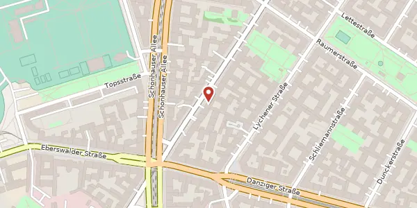 Karte der Umgebung von Pappelallee 7, 10437 Berlin