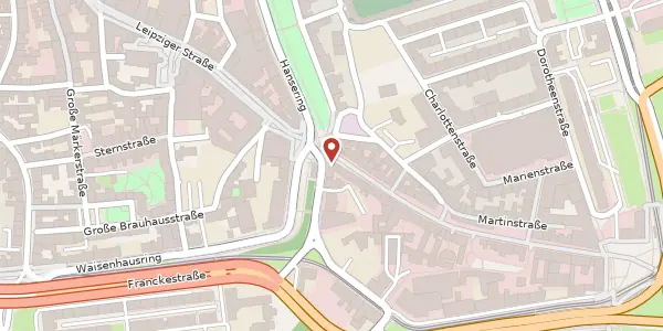 Karte der Umgebung von Leipziger Str. 85, 06108 Halle (Saale)