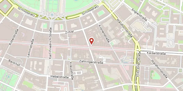 Karte der Umgebung von Kaiserstr. 50, 76133 Karlsruhe