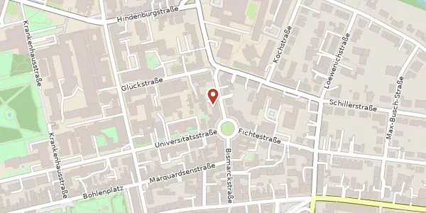 Karte der Umgebung von Bismarckstr. 26, 91054 Erlangen