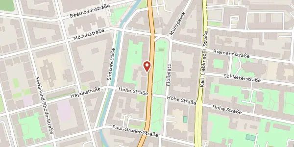 Karte der Umgebung von Floßplatz 30, 04107 Leipzig