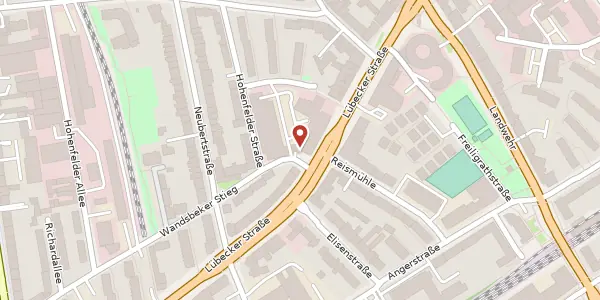Karte der Umgebung von Lübecker Straße 101, 22087 Hamburg