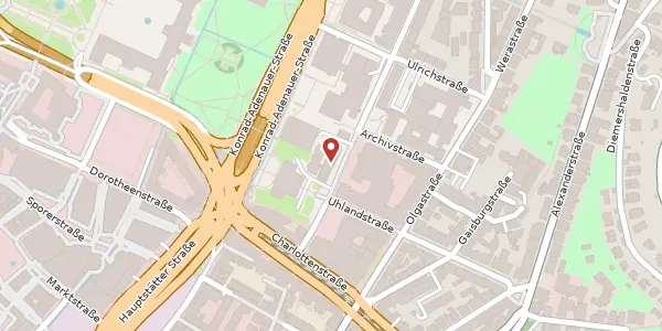 Karte der Umgebung von Urbanstraße 7, 70182 Stuttgart