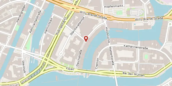 Karte der Umgebung von Deichstraße 23, 20459 Hamburg