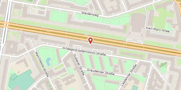 Karte der Umgebung von Karl-Marx-Allee 114, 10243 Berlin