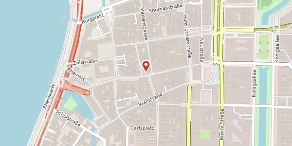 Karte der Umgebung von Flinger Str. 28, 40213 Düsseldorf