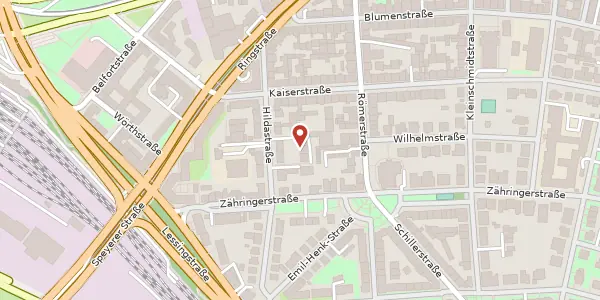 Karte der Umgebung von Hildastr. 19 a, 69115 Heidelberg
