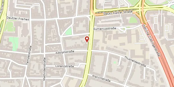Karte der Umgebung von Gotenring 18, 50679 Köln