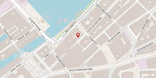 Karte der Umgebung von Hermannstraße 10, 20095 Hamburg