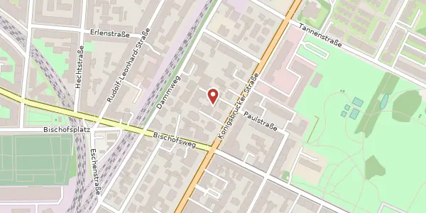 Karte der Umgebung von Königsbrücker Straße 61, 01099 Dresden