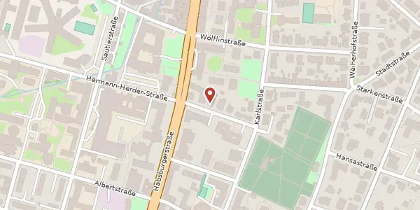 Karte der Umgebung von Johanniterstraße 5, 79104 Freiburg im Breisgau