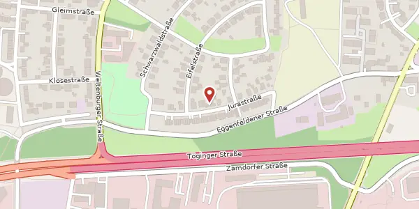 Karte der Umgebung von Jurastr. 7, 81677 München