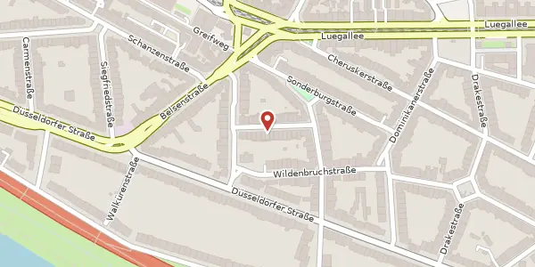 Karte der Umgebung von Glücksburgerstr. 19, 40545 Düsseldorf