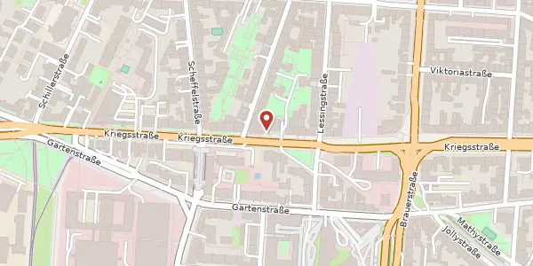 Karte der Umgebung von Kriegsstr. 216, 76135 Karlsruhe