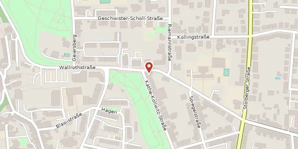 Karte der Umgebung von Käthe-Kollwitz-Straße 14, 99734 Nordhausen
