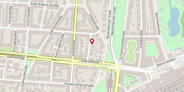 Karte der Umgebung von Kurfürstenstraße 3, 76137 Karlsruhe