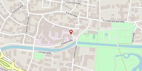 Karte der Umgebung von Postplatz 5, 78166 Donaueschingen
