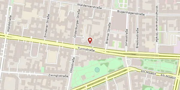 Karte der Umgebung von Turmstraße 38, 10551 Berlin