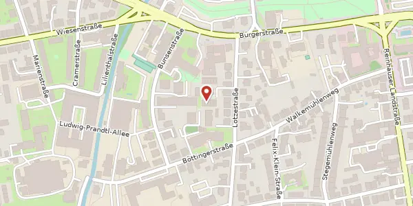 Karte der Umgebung von Lotzestraße 6 p, 37083 Göttingen