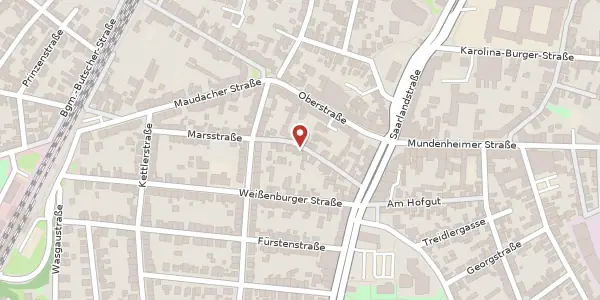 Karte der Umgebung von Marsstraße 13, 67065 Ludwigshafen am Rhein