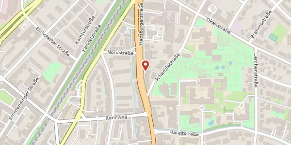 Karte der Umgebung von Habsburgerstraße 33, 79104 Freiburg im Breisgau