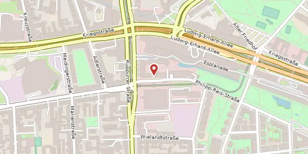 Karte der Umgebung von Philipp-Reis-Straße 1, 76131 Karlsruhe