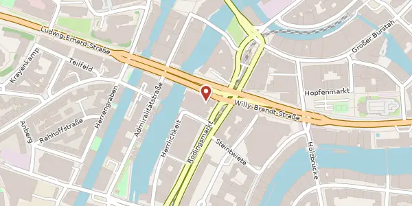 Karte der Umgebung von Ludwig-Erhard-Straße 1, 20459 Hamburg
