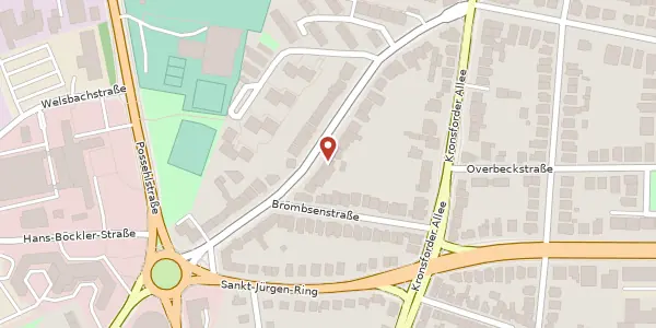 Karte der Umgebung von Geniner Straße 25, 23560 Lübeck