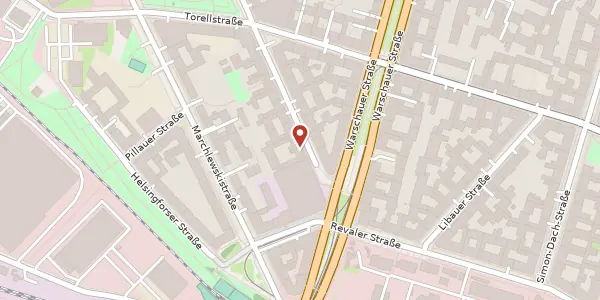 Karte der Umgebung von Gubener Straße 30, 10243 Berlin