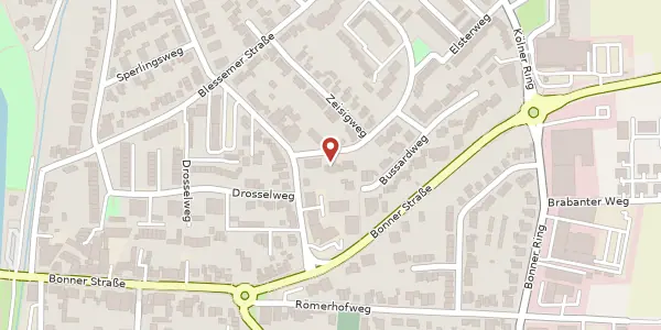Karte der Umgebung von Nachtigallenweg 15 a, 50374 Erftstadt